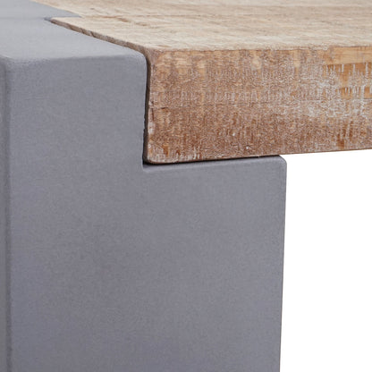 Salontafel MCW-A15, woonkamertafel, betonlook dennenhout rustiek massief MVG-gecertificeerd 46x122x60cm