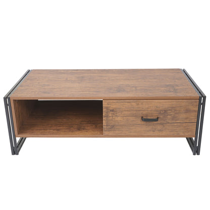Salontafel MCW-A27, bijzettafel woonkamertafel, 41x120x60cm 3D structuur, metaal MDF ~ wilde eik look