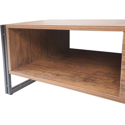Salontafel MCW-A27, bijzettafel woonkamertafel, 41x120x60cm 3D structuur, metaal MDF ~ wilde eik look