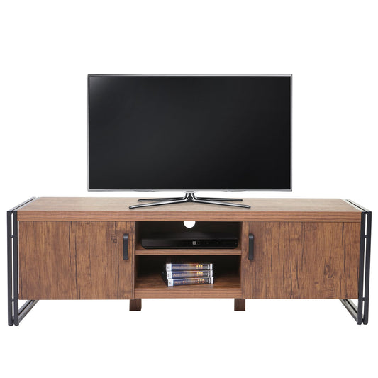 TV-rek MCW-A27, TV-tafel lowboard ladekast, 3D structuur metaal 45x140x40cm ~ Wild eiken look