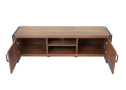 TV-rek MCW-A27, TV-tafel lowboard ladekast, 3D structuur metaal 45x140x40cm ~ Wild eiken look