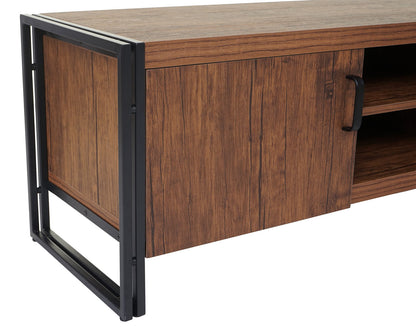 TV-rek MCW-A27, TV-tafel lowboard ladekast, 3D structuur metaal 45x140x40cm ~ Wild eiken look