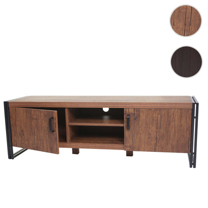 TV-rek MCW-A27, TV-tafel lowboard ladekast, 3D structuur metaal 45x140x40cm ~ Wild eiken look