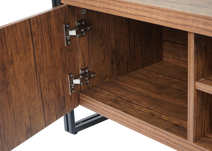 TV-rek MCW-A27, TV-tafel lowboard ladekast, 3D structuur metaal 45x140x40cm ~ Wild eiken look