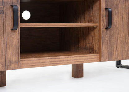 TV-rek MCW-A27, TV-tafel lowboard ladekast, 3D structuur metaal 45x140x40cm ~ Wild eiken look
