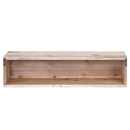 Wandplank MCW-A43, hangplank Plank, massief dennenhout vintage patchwork 65x16x13cm
