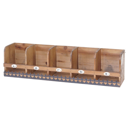 Wandplank MCW-A43, hangplank Plank, massief dennenhout vintage shabby look 71x18x16cm