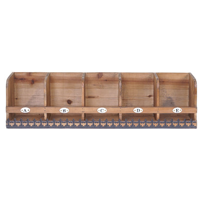 Wandplank MCW-A43, hangplank Plank, massief dennenhout vintage shabby look 71x18x16cm