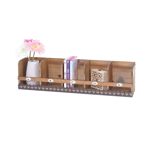 Wandplank MCW-A43, hangplank Plank, massief dennenhout vintage shabby look 71x18x16cm