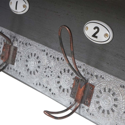 Wandkapstok MCW-A43, wandhaak, massief vintage dennenhout 22x60x18cm