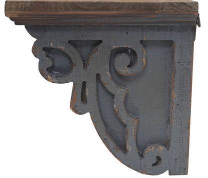 Wandkapstok MCW-A43, wandhaak, massief vintage dennenhout 22x60x18cm