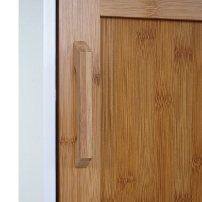 Wandkast MCW-A85, badkamermeubel Wandkast bamboe, 52x35x21cm wit