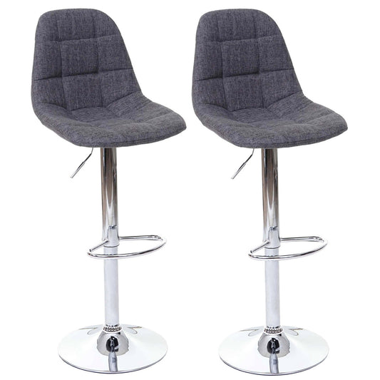 Set van 2 barkrukken MCW-A67, barkruk counterkruk, MVG-gecertificeerd ~ grijs, textiel