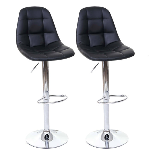 Set van 2 barkrukken MCW-A67, barkruk counterkruk, MVG-gecertificeerd ~ zwart, kunstleer