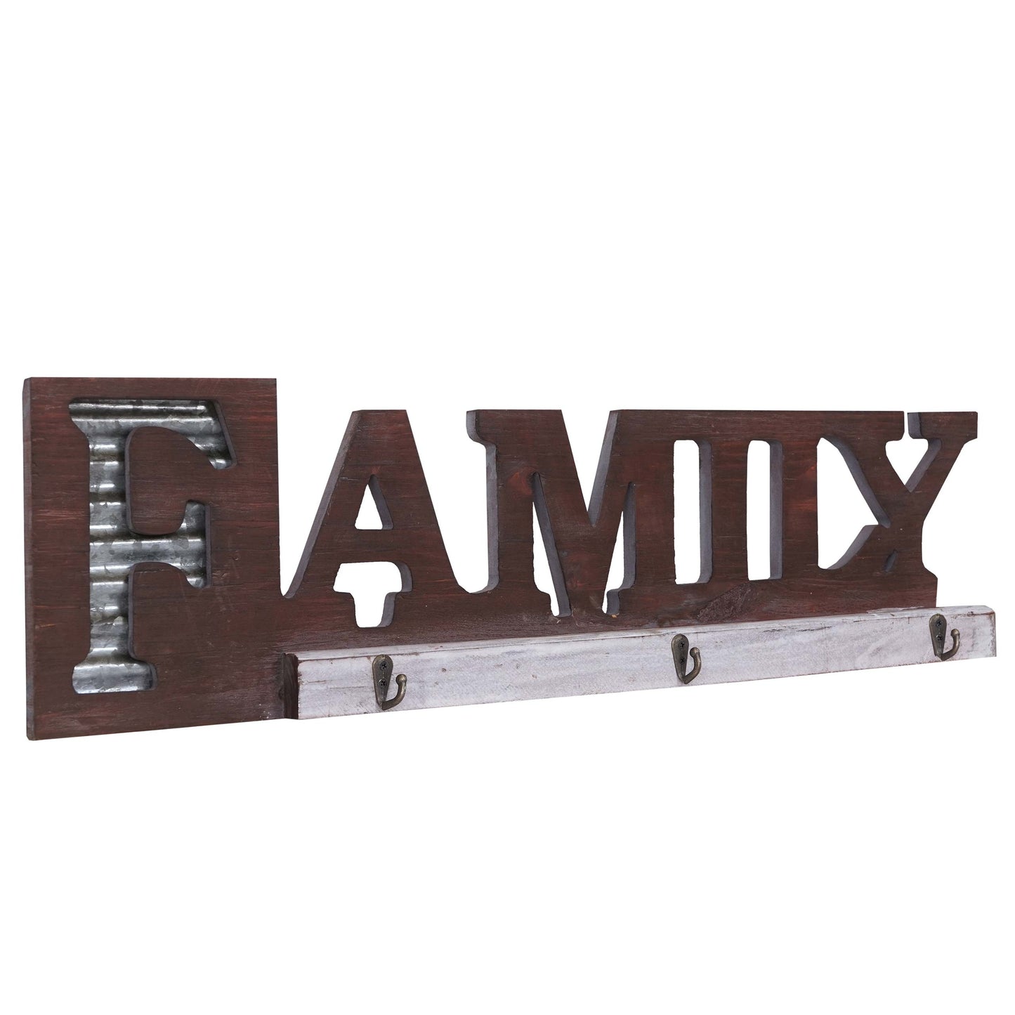 Wandkapstok MCW-A91 Familie, kapstokpaneel, landhuis hout metaal
