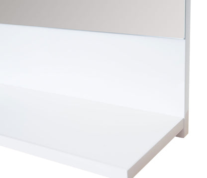 Wandspiegel met planchet MCW-B19, badkamerspiegel badkamer, hoogglans 75x80cm ~ wit