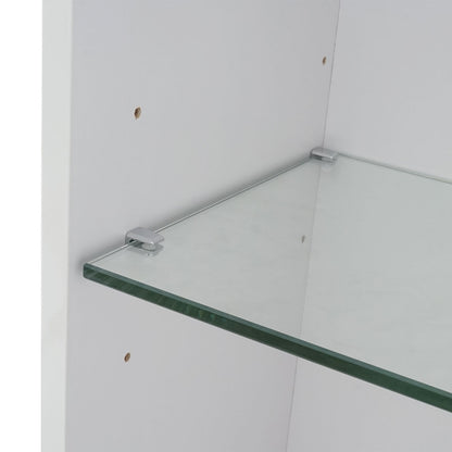 Wandkast MCW-B19, midikast hoge kast badkamermeubel, hoogglans 150x30cm ~ wit