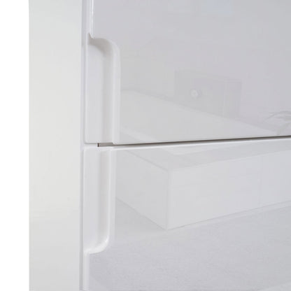 Wandkast MCW-B19, midikast hoge kast badkamermeubel, hoogglans 150x30cm ~ wit