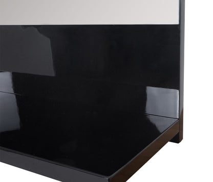 Wandspiegel met planchet MCW-B19, badkamerspiegel badkamer, hoogglans 75x60cm ~ zwart