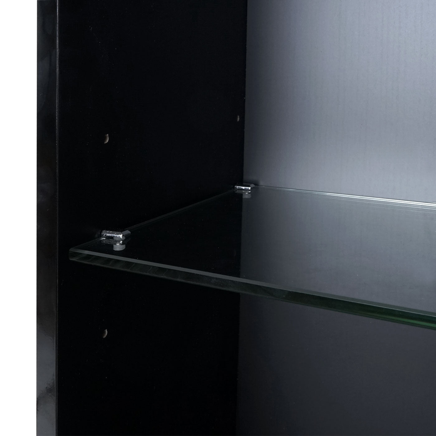 Wandkast MCW-B19, midikast hoge kast badkamermeubel, hoogglans 150x30cm ~ zwart