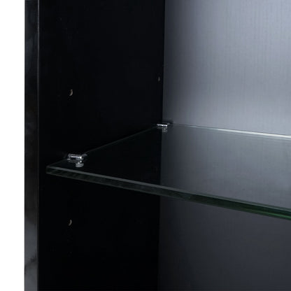 Wandkast MCW-B19, midikast hoge kast badkamermeubel, hoogglans 150x30cm ~ zwart