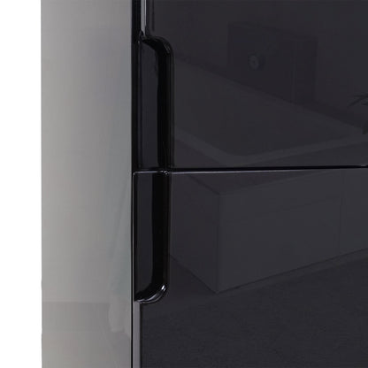 Wandkast MCW-B19, midikast hoge kast badkamermeubel, hoogglans 150x30cm ~ zwart
