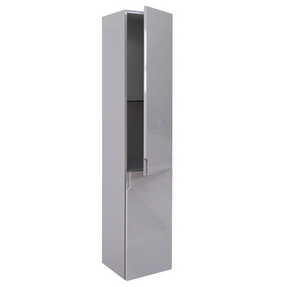 Wandkast MCW-B19, midikast hoge kast badkamermeubel, hoogglans 150x30cm ~ grijs