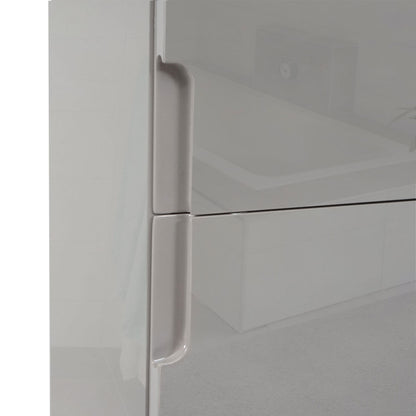 Wandkast MCW-B19, midikast hoge kast badkamermeubel, hoogglans 150x30cm ~ grijs