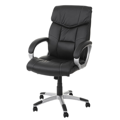 Bureaustoel MCW-A71, directiedraaistoel, kunstleer ~ zwart