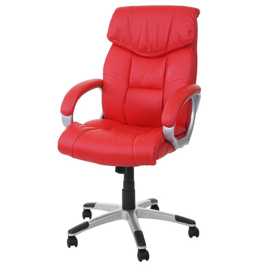Bureaustoel MCW-A71, directiedraaistoel, kunstleer ~ rood