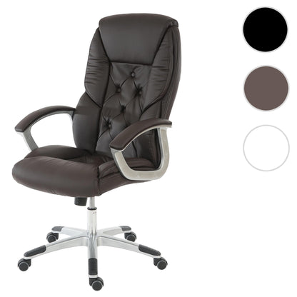 Professionele bureaustoel L42 XXL, directiedraaistoel, 150kg belastbaar kunstleder ~ bruin