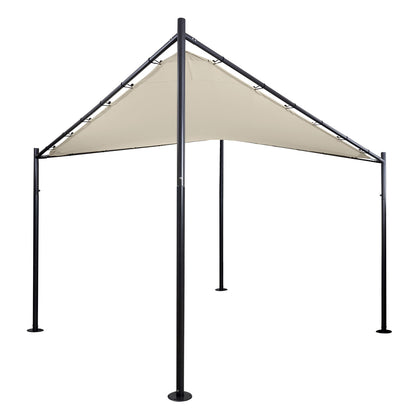 Pergola MCW-A41, tuinpaviljoen luifel, stevig 6cm stalen frame ~ 4x4m crème