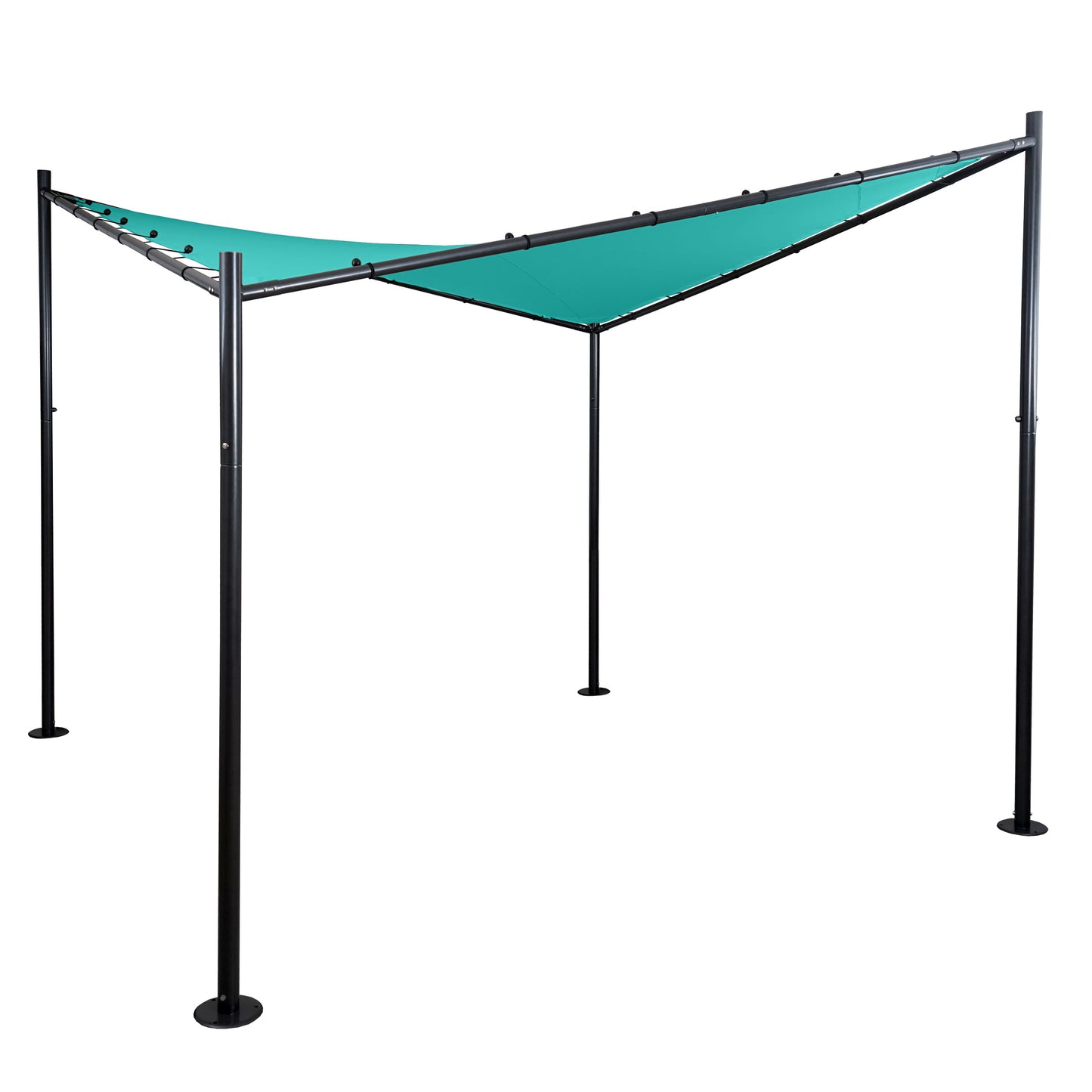 Pergola MCW-A41, tuinpaviljoen luifel, stevig 6cm stalen frame ~ 4x4m turquoise