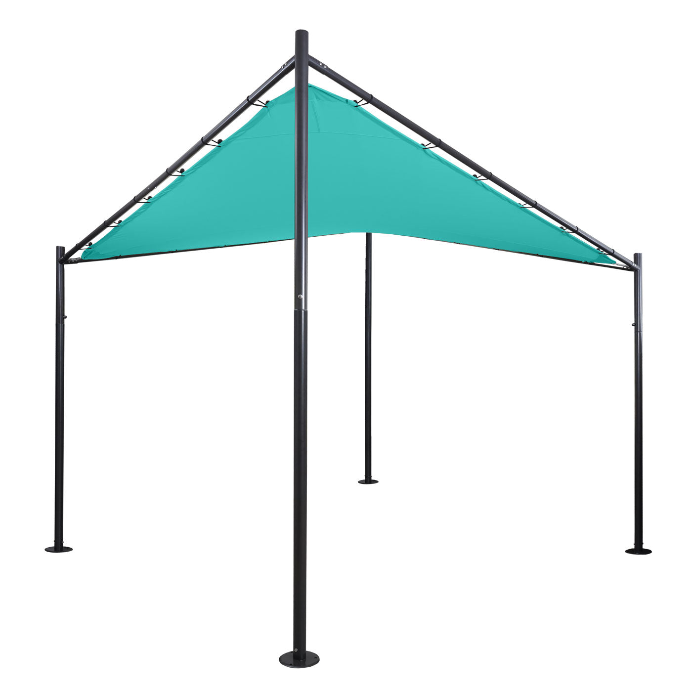Pergola MCW-A41, tuinpaviljoen luifel, stevig 6cm stalen frame ~ 4x4m turquoise