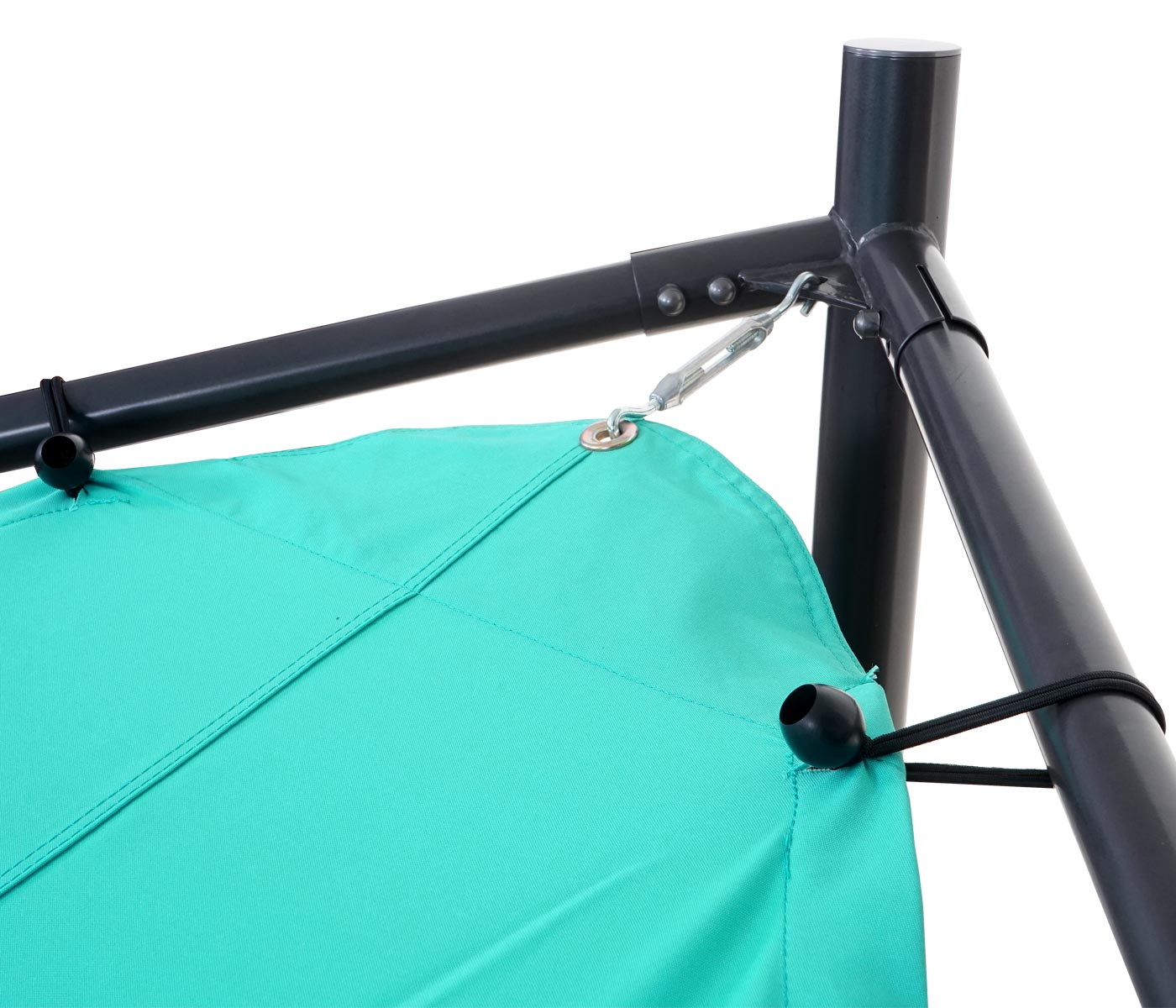 Pergola MCW-A41, tuinpaviljoen luifel, stevig 6cm stalen frame ~ 4x4m turquoise