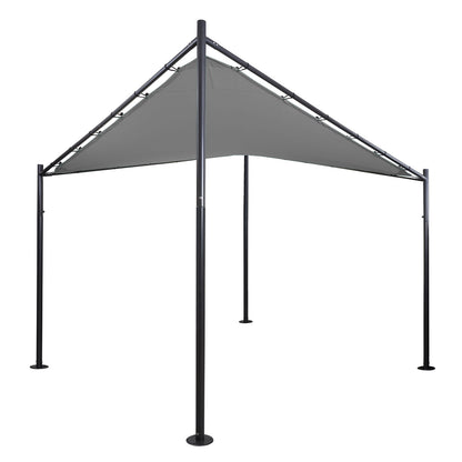 Pergola MCW-A41, tuinpaviljoen luifel, stevig 6cm stalen frame ~ 4x4m antraciet