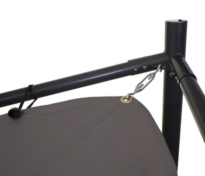 Pergola MCW-A41, tuinpaviljoen luifel, stevig 6cm stalen frame ~ 4x4m antraciet