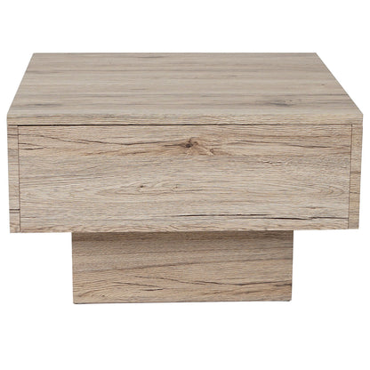 Salontafel MCW-A31, woonkamertafel, 3D structuur, 37x60x60cm MVG-gecertificeerd ~ sanremo eiken look