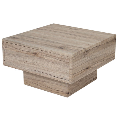 Salontafel MCW-A31, woonkamertafel, 3D structuur, 37x60x60cm MVG-gecertificeerd ~ sanremo eiken look