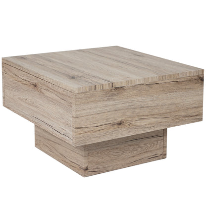 Salontafel MCW-A31, woonkamertafel, 3D structuur, 37x60x60cm MVG-gecertificeerd ~ sanremo eiken look
