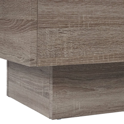 Salontafel MCW-A31, woonkamertafel, 3D structuur, 37x60x60cm MVG-gecertificeerd ~ donkere eik-look