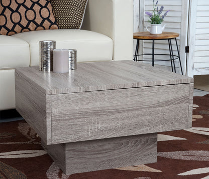 Salontafel MCW-A31, woonkamertafel, 3D structuur, 37x60x60cm MVG-gecertificeerd ~ donkere eik-look