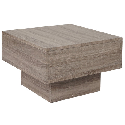 Salontafel MCW-A31, woonkamertafel, 3D structuur, 37x60x60cm MVG-gecertificeerd ~ donkere eik-look