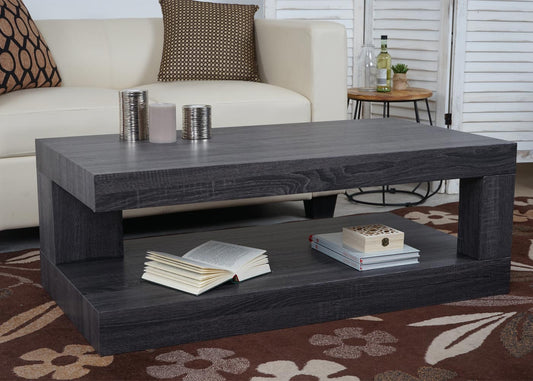 Salontafel MCW-A32, woonkamertafel, 3D structuur, 40x110x60cm MVG-gecertificeerd ~ zwart eiken look