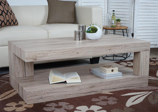 Salontafel MCW-A32, woonkamertafel, 3D structuur 40x110x60cm MVG-gecertificeerd ~ sanremo eiken look