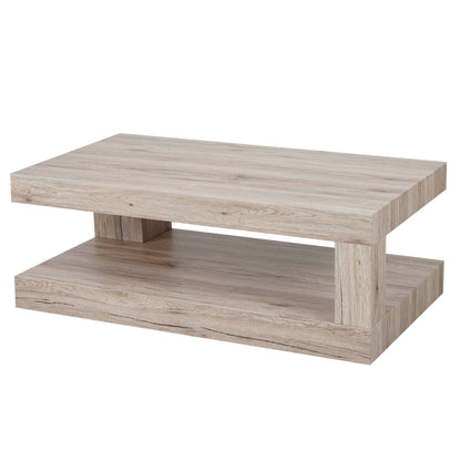 Salontafel MCW-A32, woonkamertafel, 3D structuur 40x110x60cm MVG-gecertificeerd ~ sanremo eiken look