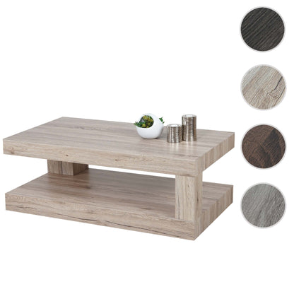 Salontafel MCW-A32, woonkamertafel, 3D structuur 40x110x60cm MVG-gecertificeerd ~ sanremo eiken look