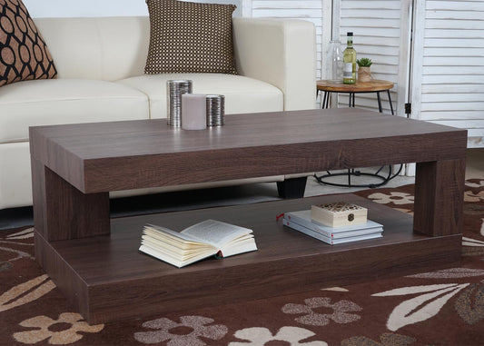 Salontafel MCW-A32, woonkamertafel, 3D structuur, 40x110x60cm MVG-gecertificeerd ~ bruine eik-look