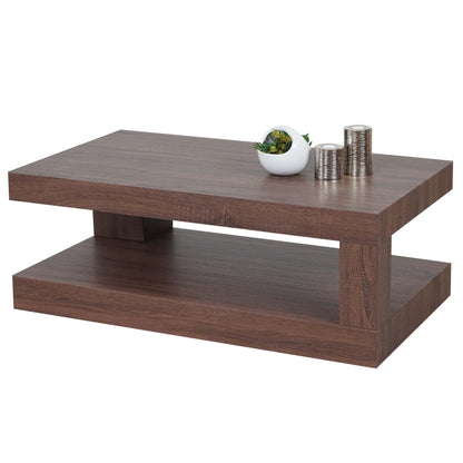Salontafel MCW-A32, woonkamertafel, 3D structuur, 40x110x60cm MVG-gecertificeerd ~ bruine eik-look