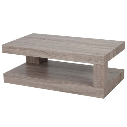 Salontafel MCW-A32, woonkamertafel, 3D structuur, 40x110x60cm MVG-gecertificeerd ~ donkere eik-look